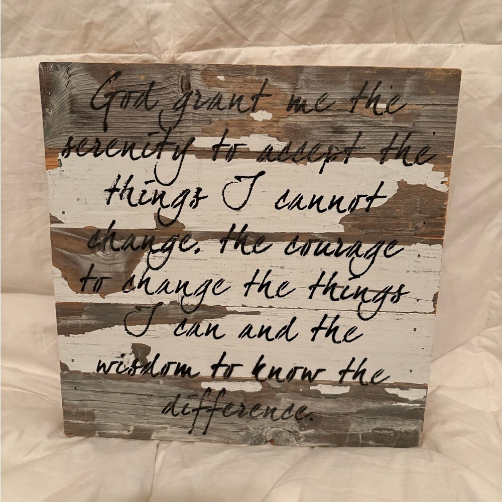 God grant me the serenity! Serenity prayer wooden wall hanging distressed new